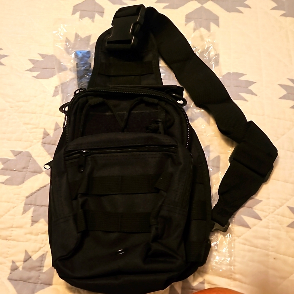 Tactical Over the Shoulder Black Bag New in Bag Adjustable